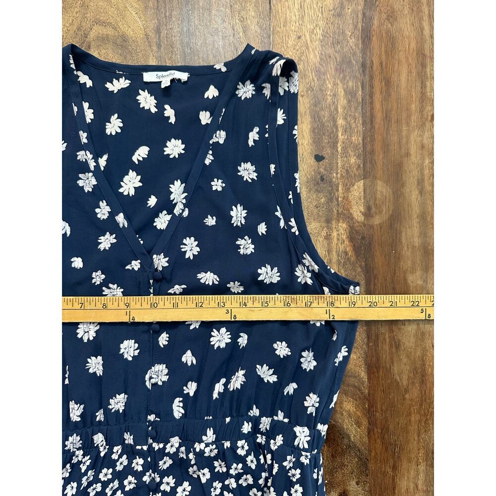 Splendid A-line Maxi Dress Northstar Jacquard Floral Print Blue White Size XL - Picture 9 of 9